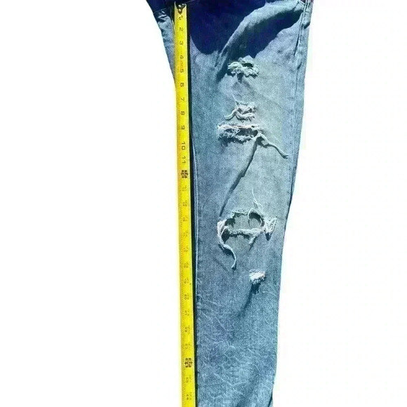 Polo Ralph Lauren Astor Slim Boyfriend Jeans Womens Size 31 X 29 Distressed Blue - Picture 9 of 11
